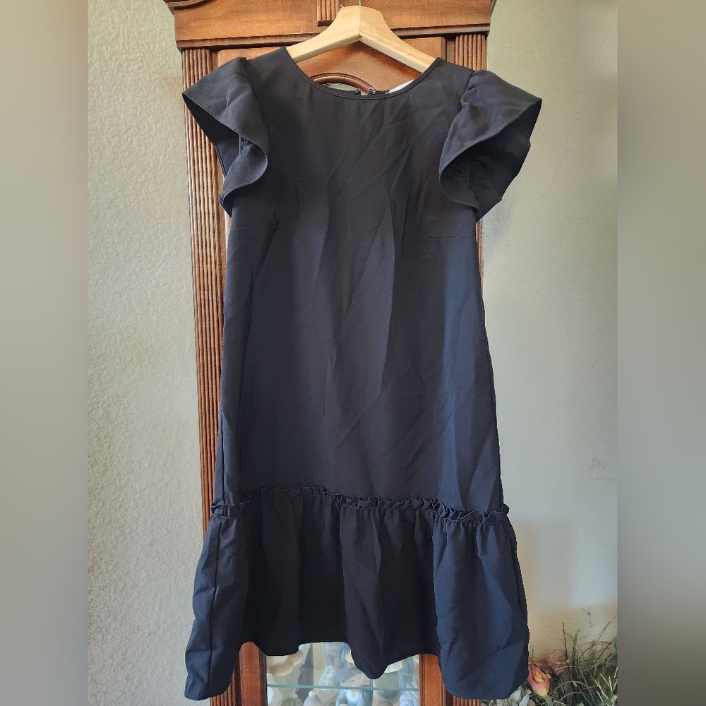 Ann Taylor LOFT Black Ruffle Dress